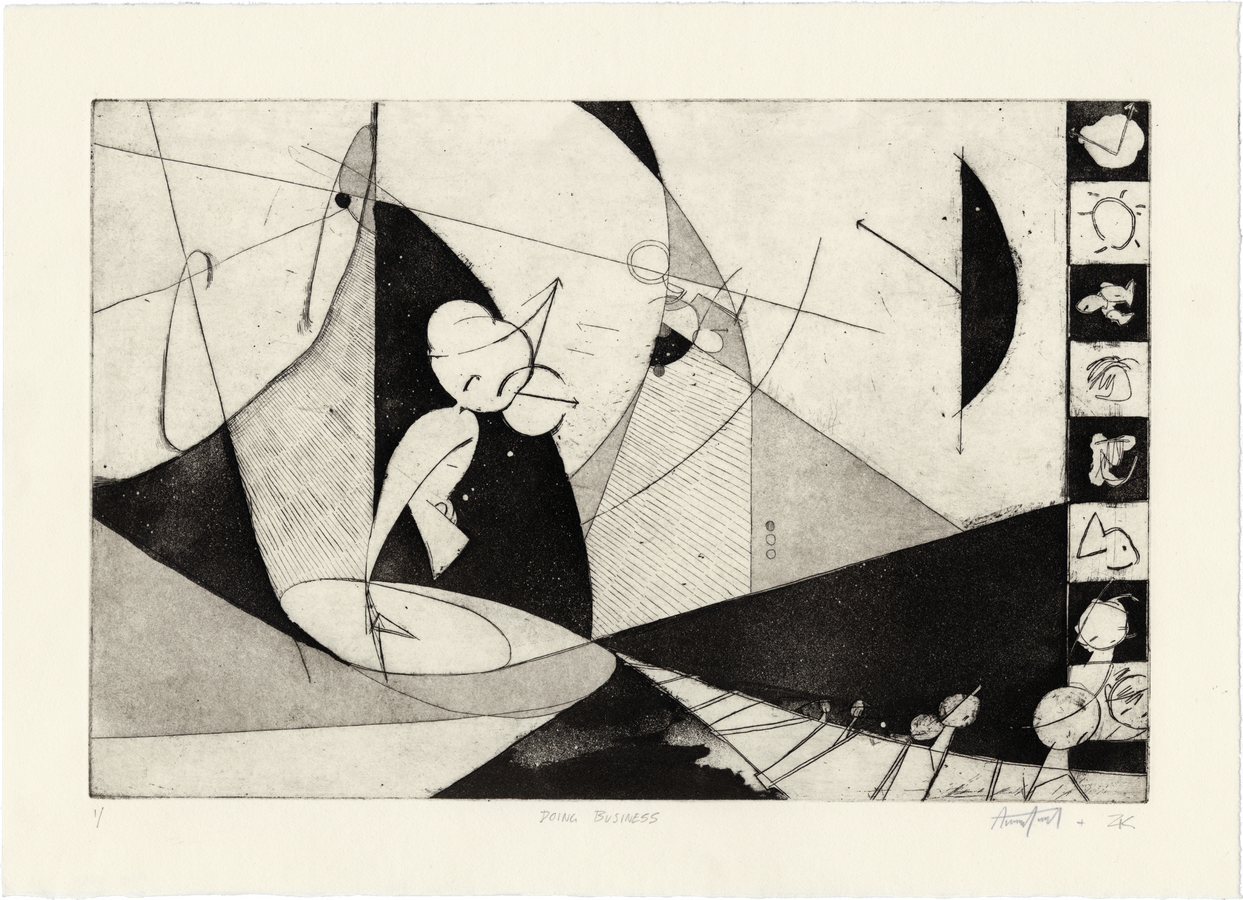 Doing Business (2025) etching witch aquatint and open bite