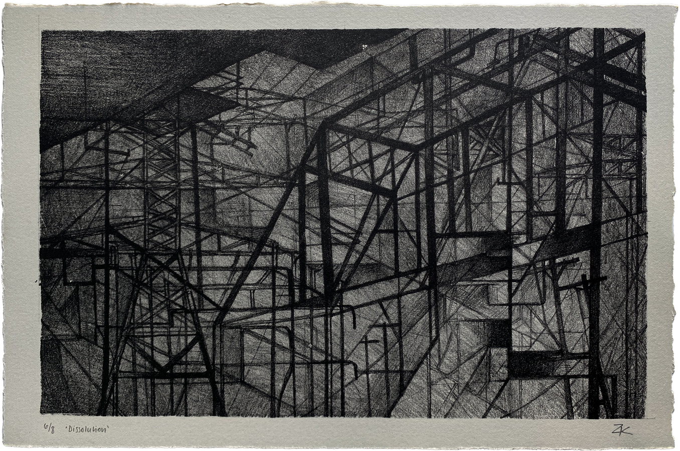 Dissolution (Grey vers.) (2024) stone lithograph