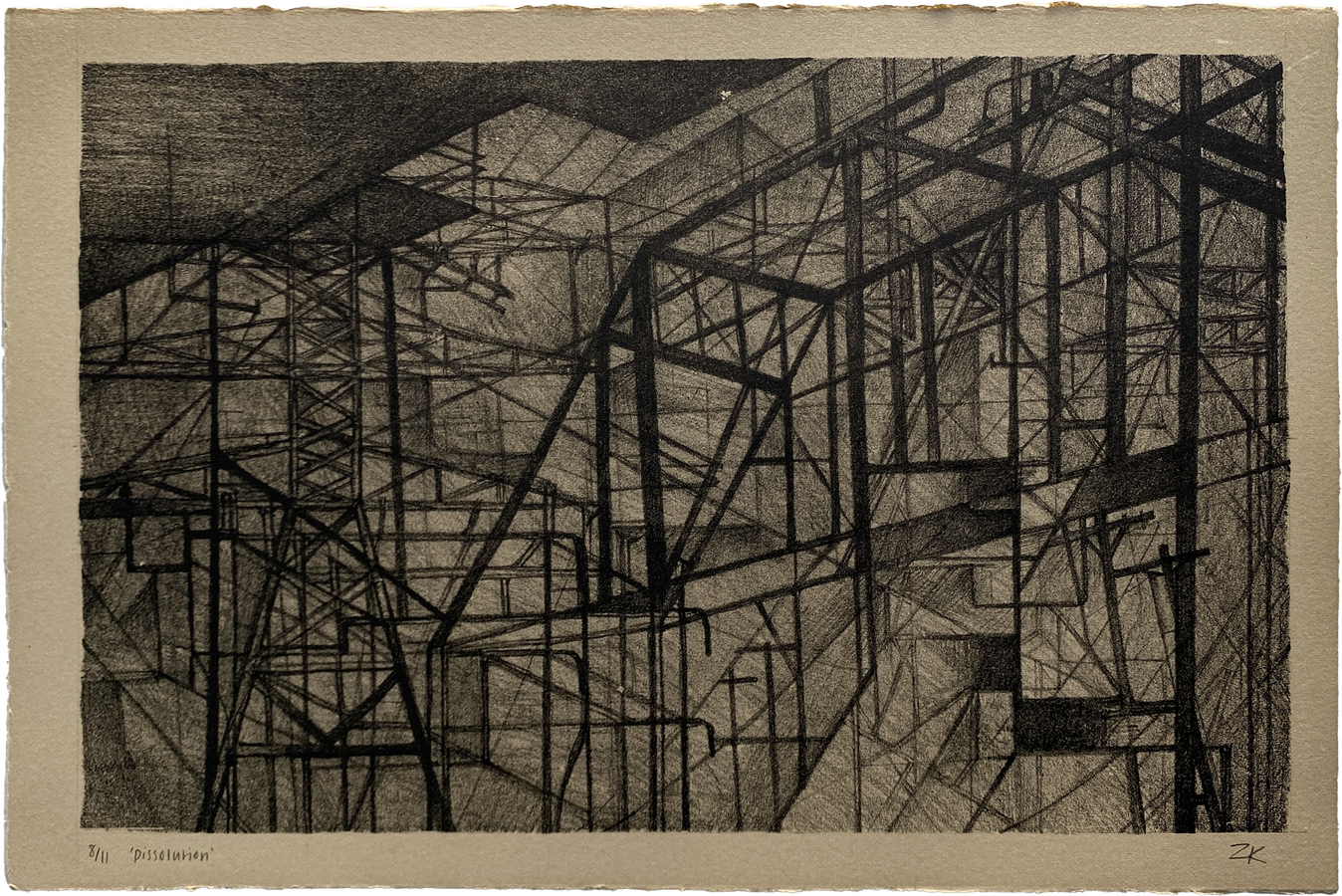 Dissolution (Tan vers.) (2024) stone lithograph