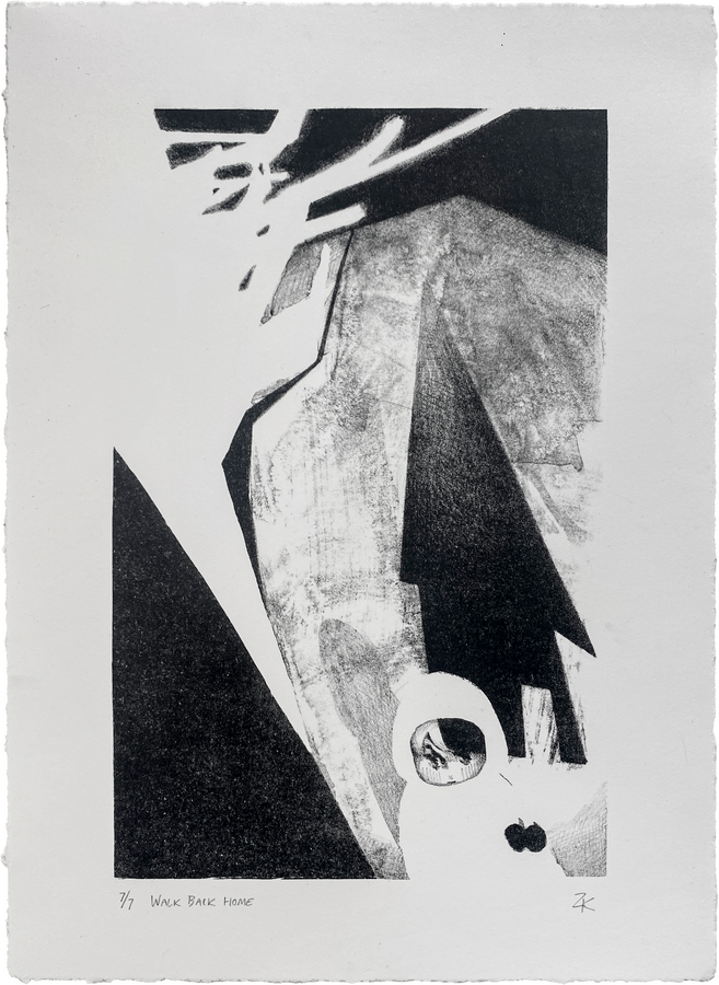 Walk Back Home (2025) stone lithograph