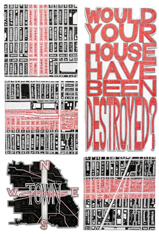 Would Your House Have Been Destroyed? (2022) 2 ft. x 3 ft. ink on board