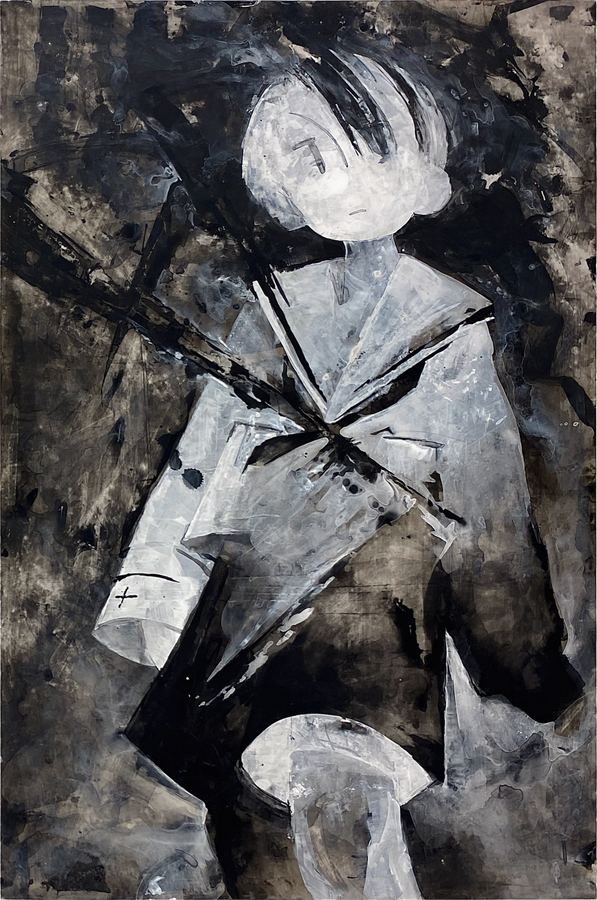 Self Portrait (2024) ink, acrylic on yupo paper