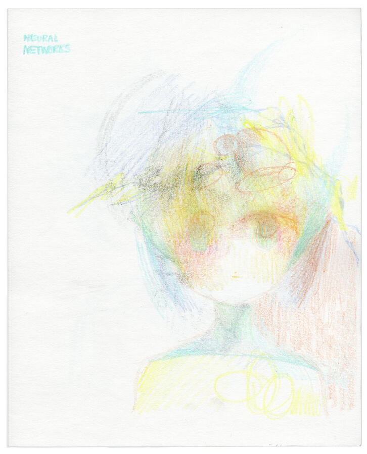 &#39;neural networks&#39; (2025) crayon on paper